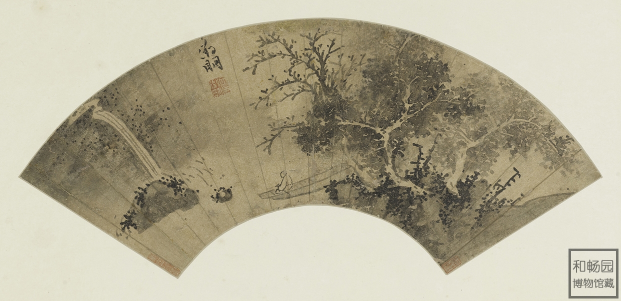 水墨山水扇面